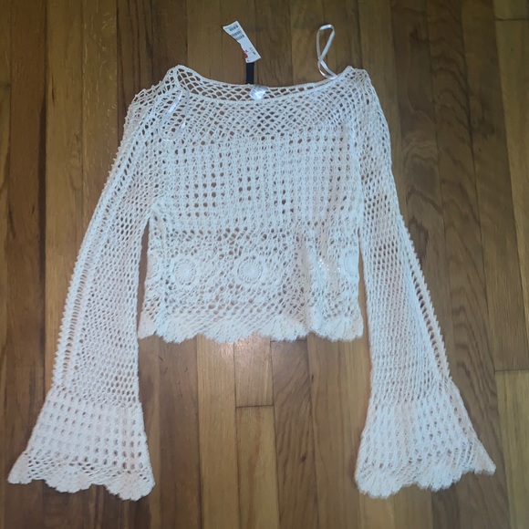 H&M DIVIDEND XS KNITTED CROCHET LONGSLEEVE SHIRT - Picture 5 of 6